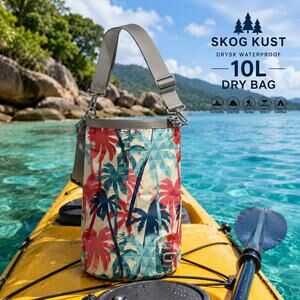 Skog Kust DrySk 10L Waterproof Floating Dry Bag Palm Print Beach Kayak